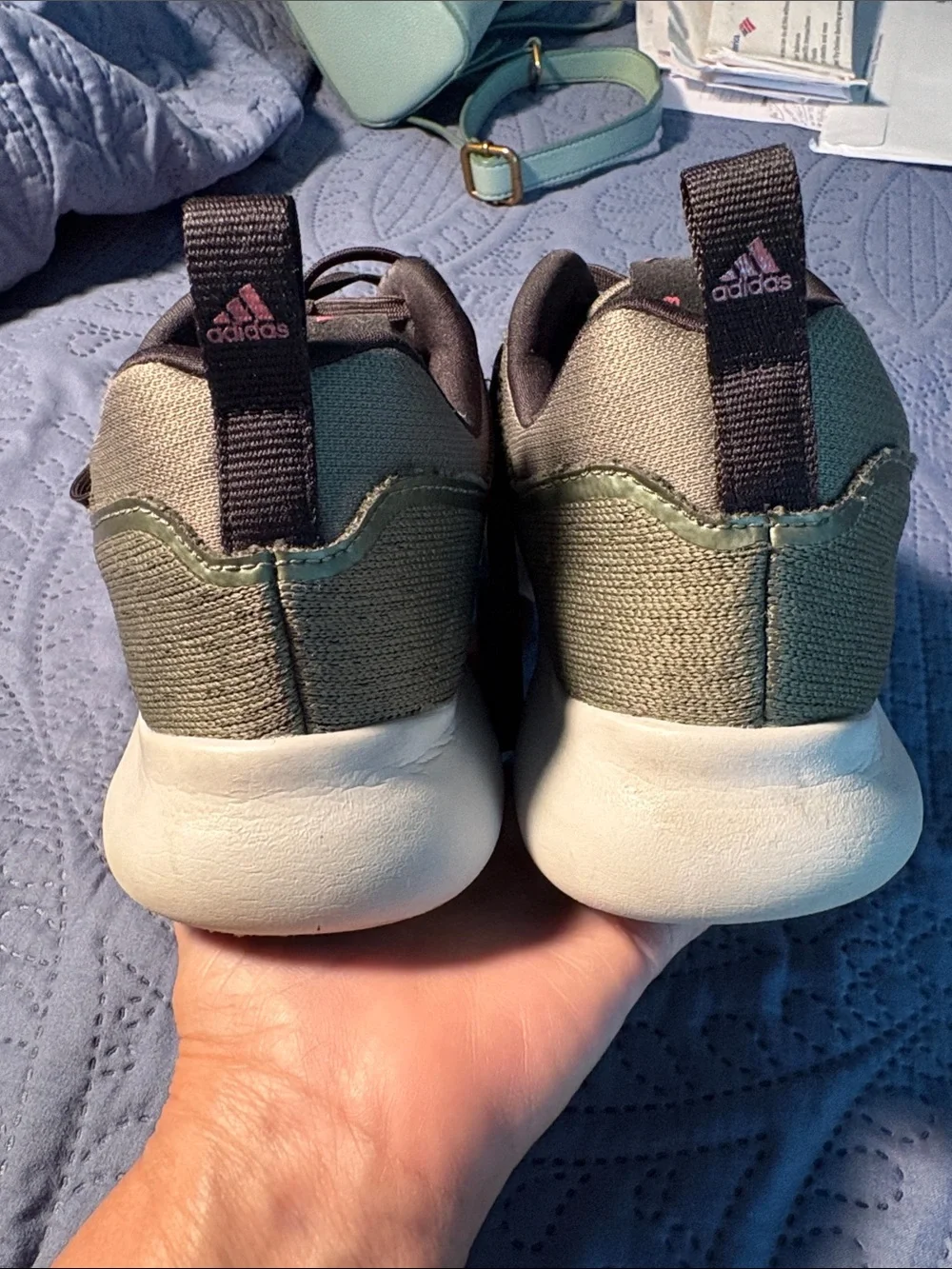 Adidas Edge Bounce Running Shoes Women’s 8.5 Green Athletic Sneakers